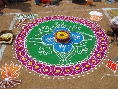 Pongal kolam images & pictures: TamilTVShows: Pongal kolam 2013 pulli patterns designs ...