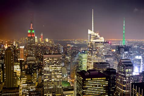 Artistic Land Night View Of New York Skyline