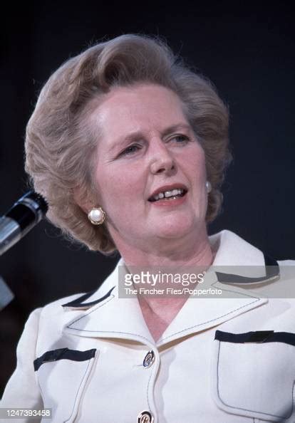 Leader Of The Conservative Party Margaret Thatcher Speaking In 1977