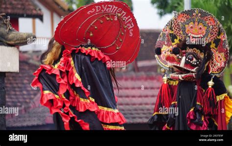 The Perform Of Barong Dance Barong Is One Of The Indonesian