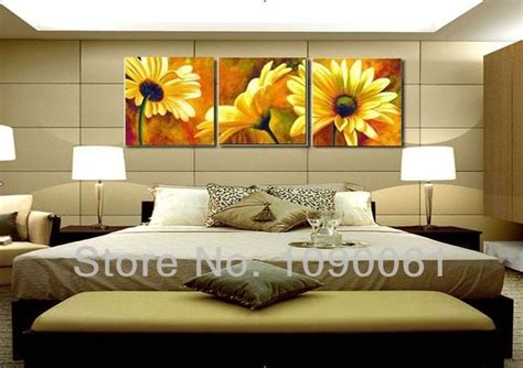 Hand Painted Yellow Flowers Oil Painting Sunflower Wall Decor Modern