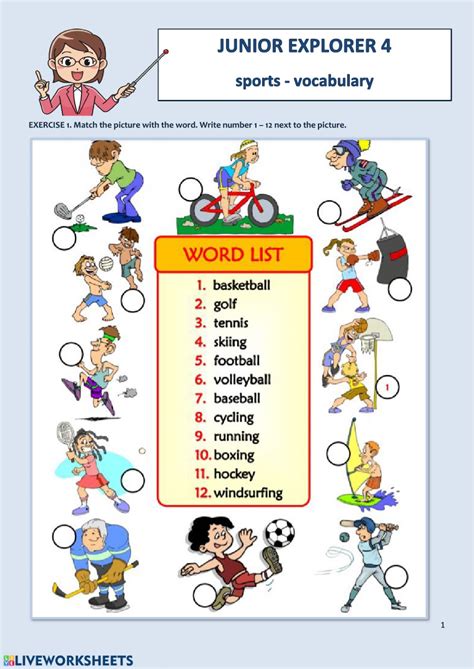 Английский sporting 4 класс. Спорт Vocabulary. Sport Vocabulary for Kids. Спорт английский язык задания. Sport games English Vocabulary.