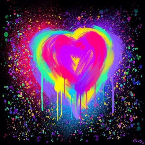 Colorful Rainbow Painted Heart Glitter Phone Wallpaper Rainbow