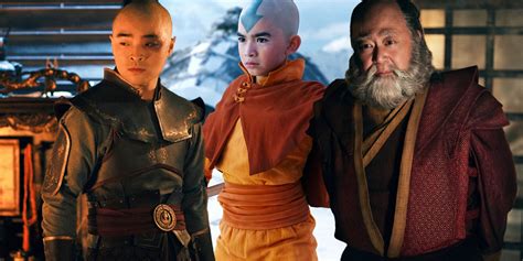 aang sokka and katara live action momo ride appa in netflix s avatar last airbender poster tgn