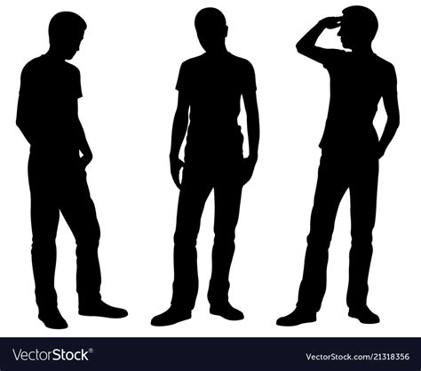 Men Is Different Standing Positions Royalty Free Vector