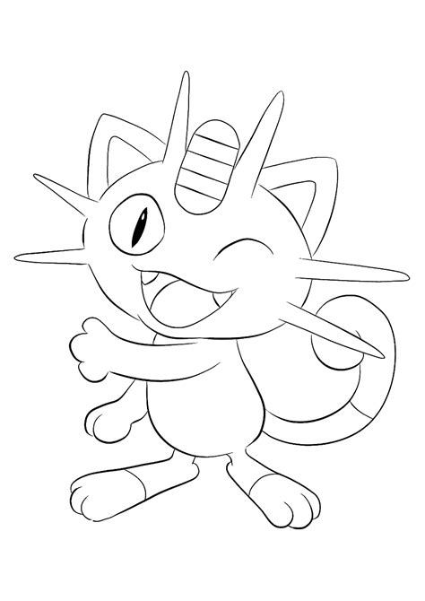 Meowth No52 Pokemon Generation I All Pokemon Coloring Pages Kids