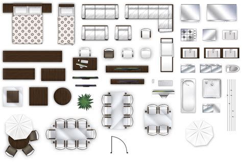 Download in png and use the icons in websites, powerpoint, word, keynote and all common apps. 3D model 2d furniture top-down view style-2 | CGTrader