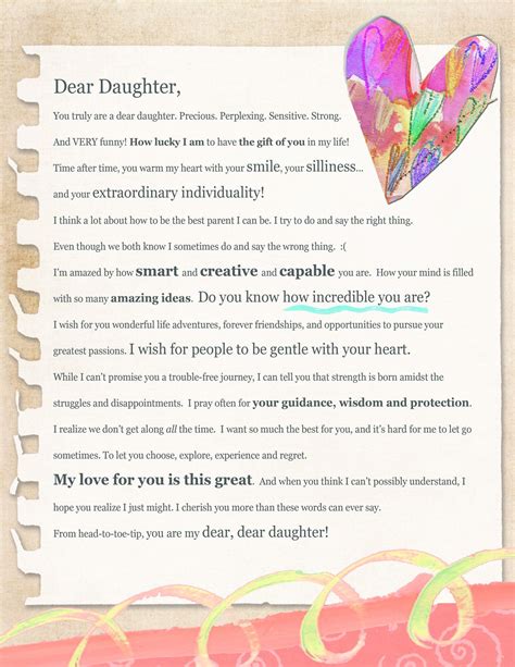 Sample Letter To Daughter From Mother