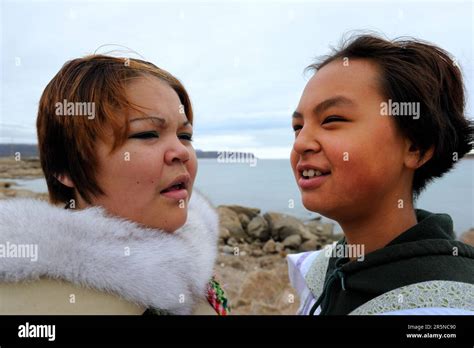 Inuit Woman Qikiqtarjuaq Village Nunavut Canada Baffin Island