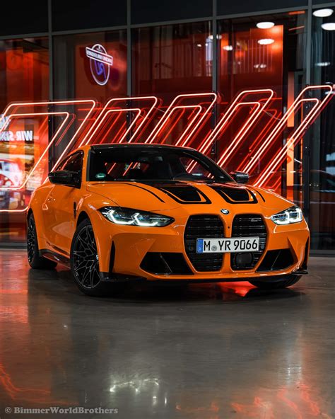 √bmw M4 Competition Painted In Fire Orange And Black Color Combination