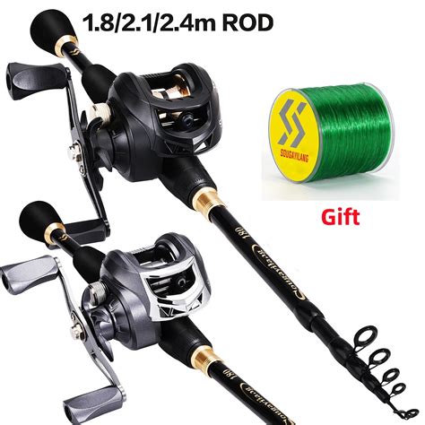 Fishing Combo Set Sougayilang Casting Fishing Rod Reel Combo 1 8 2 4m