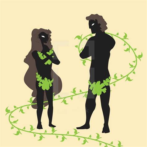 Adam And Eve In Fig Leaves — Design Element — Lightstock