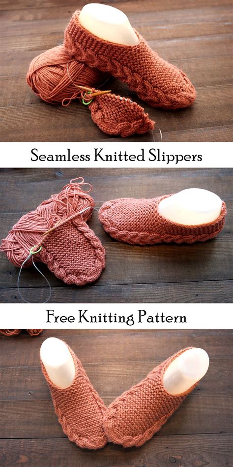 Seamless Slippers Free Knitting Pattern