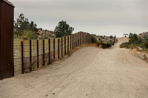 United States Border Wall With Mexico Stock Photo