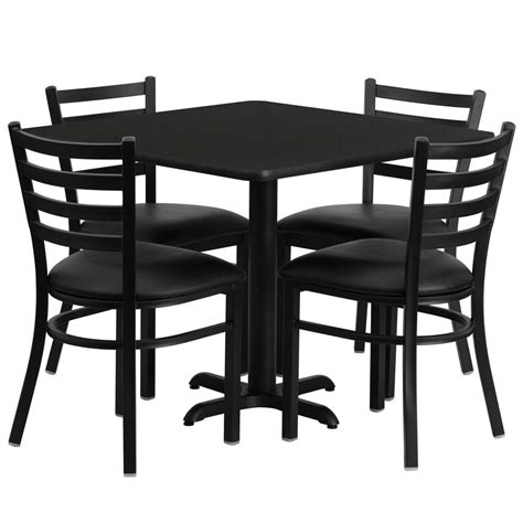 Goes well with the black walnut industrial metal dining chair. Bistro Table Set - Bergamo 36 Inch Square Restaurant ...