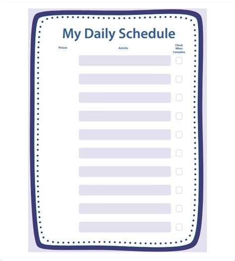 Printable Editable Daily Schedule Template Printable Templates