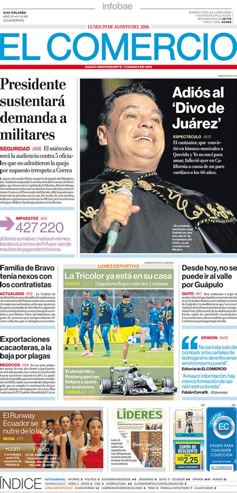 El Comercio Ecuador Lunes 29 De Agosto De 2016 Infobae