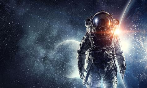 Download Empty Suit Astronaut On A Background Of Outer Space Stock