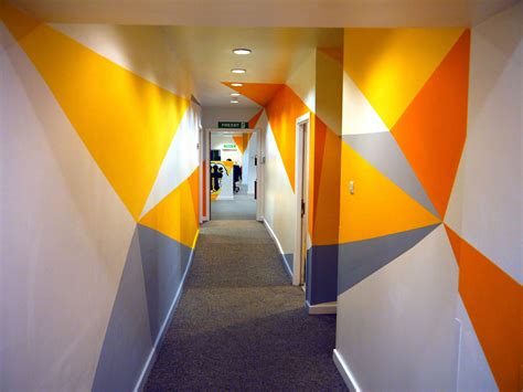 Optical Illusion Design In The Corridor For Tbch Handpainted Murals