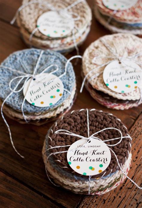 There are more knitting books on our knitting book review pages. Handmade Gift Idea: Knitted Coasters | Knit coaster ...