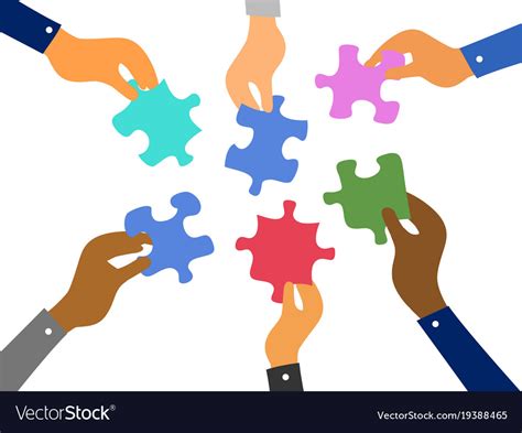 Business Teamwork Jigsaw Puzzles Concept Vector Image