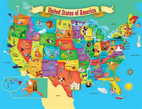 Masterpieces Educational Usa Map Jigsaw Shaped Puzzle Pieces Puzzles