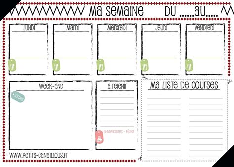 L'avantage principal est le gain en tranquillité. Planning vierge menu de la semaine | Planning vierge ...