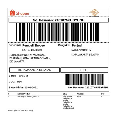 2 Contoh Label Online Shop Shopee Dan Cara Mendapatkannya Ginee