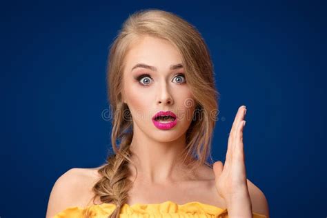 Beautiful Blonde Girl With Braid And Glamour Makeup Stock Image