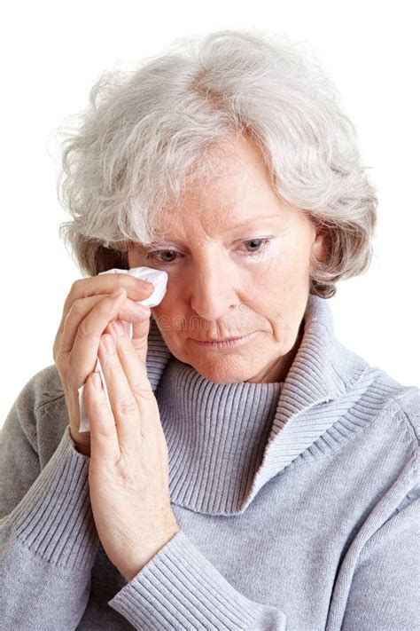 Old Woman Crying With Handkerchief Stock Photo Image Of Hand Head