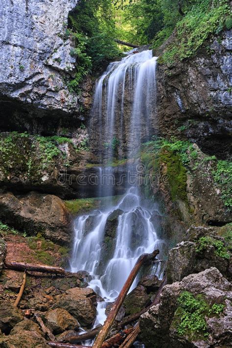 Mountain Waterfall Landscape Vertical Scenic Landscape Stock Image