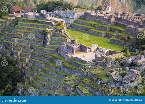 Agricultural Stone Terraces At Machu Picchu In Peru Stock Image Image