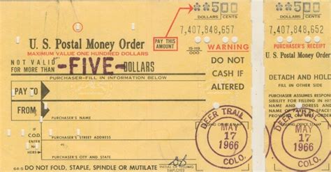 It may be cashed or deposited much like a check. Yet another money order problem. - Page 3 - JFK Assassination Debate - The Education Forum