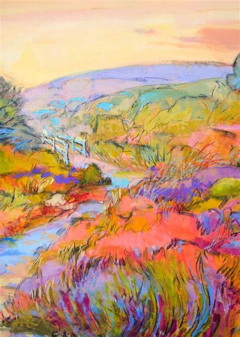 Heather Meadow Landscape Painting Fine Art Print By Dorothy Fagan In