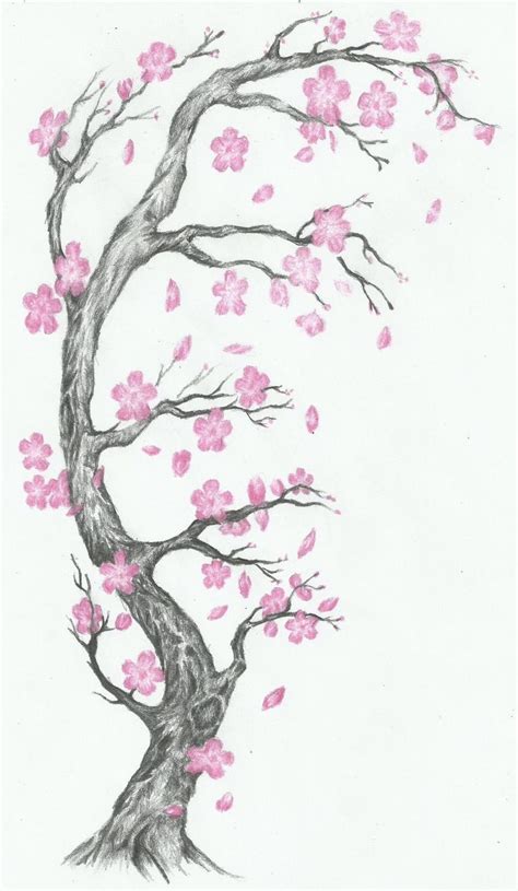 Realistic Cherry Blossom Tree Wall Painting Mural Wall