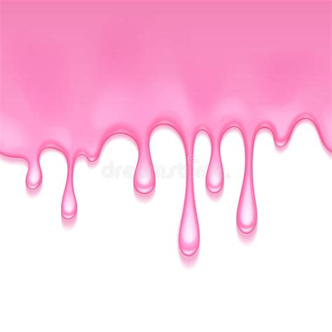 Pink Frosting Dripping Background Liquid Flow Stock Vector