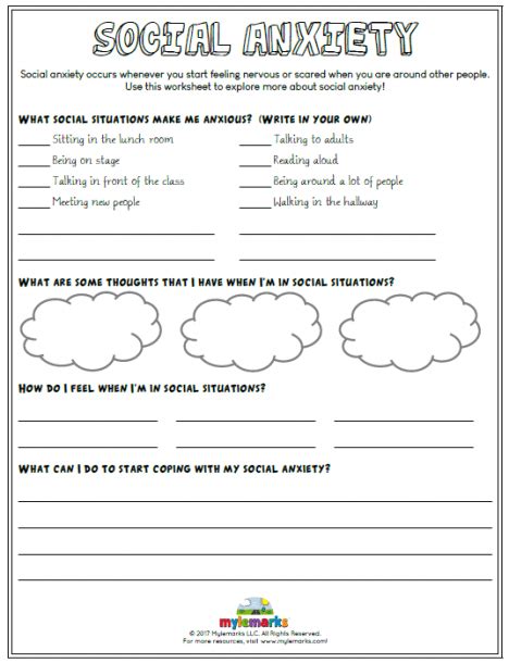 Anxiety Worksheets