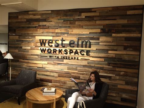 Nice Rustic Stacked Wood Wall Corporate Office Design Wood Wall