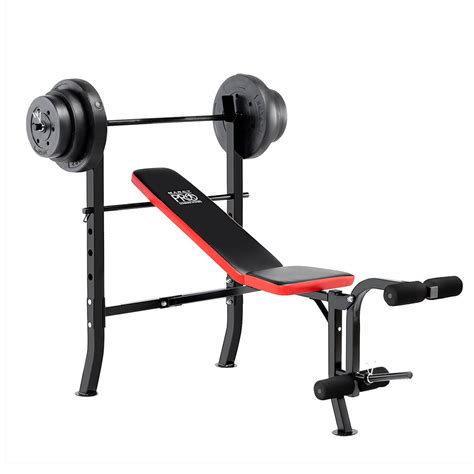 Marcy Pro Standard Weight Bench With 100 Lb Weight Set Pm 2084