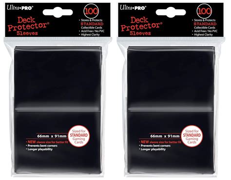 Black 200 Count Ultra Pro Deck Protector Sleeves For Standard Size