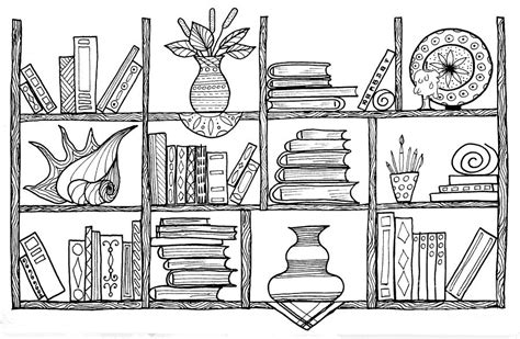 Wooden Book Shelf Drawing By Julia Faranchuk Pixels