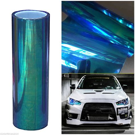12x78 200 X 30cm Chameleon Colorful Blue Headlight Car Suv Headlight