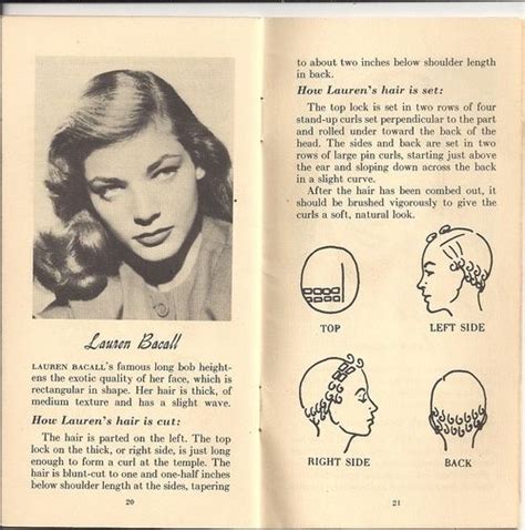 Lauren Bacall Pin Curl Set Pattern Beauty Tips Pinterest