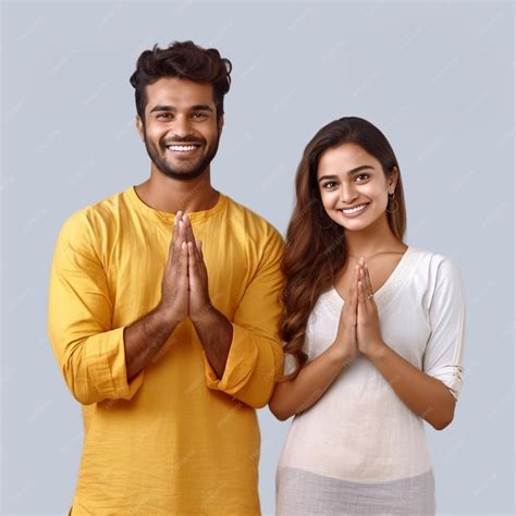 Premium Ai Image Sri Lankan Couple Ayubowan Namaste Greeting