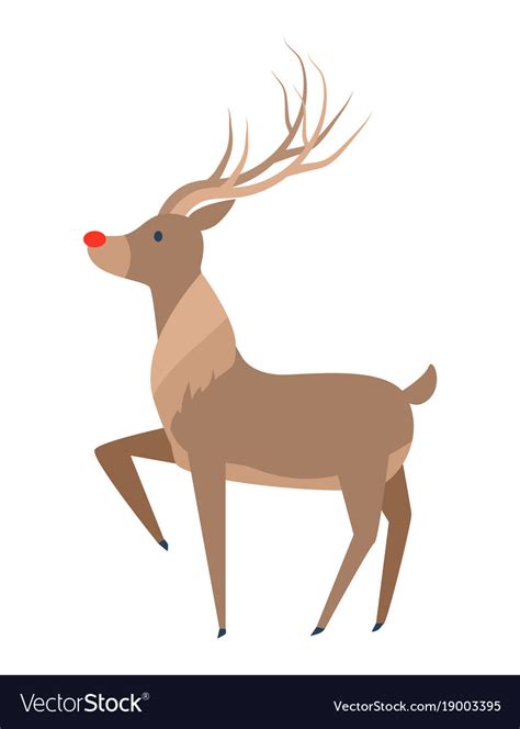 Reindeer With Luxury Horn Profile Side View Vector Image