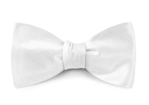 White Solid Satin Bow Tie Ties Bow Ties And Pocket Squares The