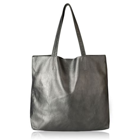 Metallic Leather Handbag Oliver Bonas Metallic Leather Leather