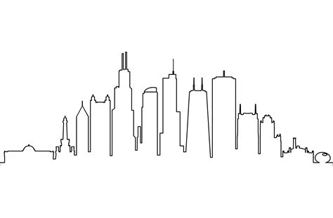 Chicago Illinois Skyline City Silhouette Graphic By Simpline · Creative