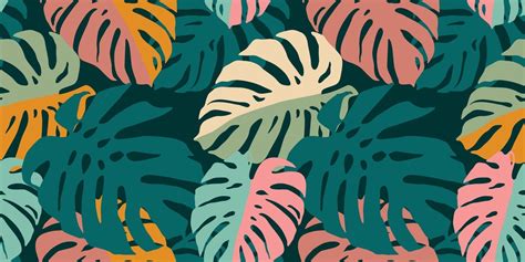 Tropical Seamless Pattern With Abstract Leaves Modern Design 2125146