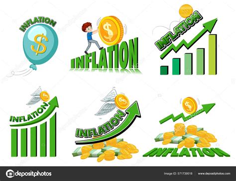 Jeu Différents Logos Symboles Dinflation Illustration Image Vectorielle Par Blueringmedia